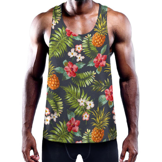 Tropical Hawaii Pineapple Pattern Print Training Tank Top
