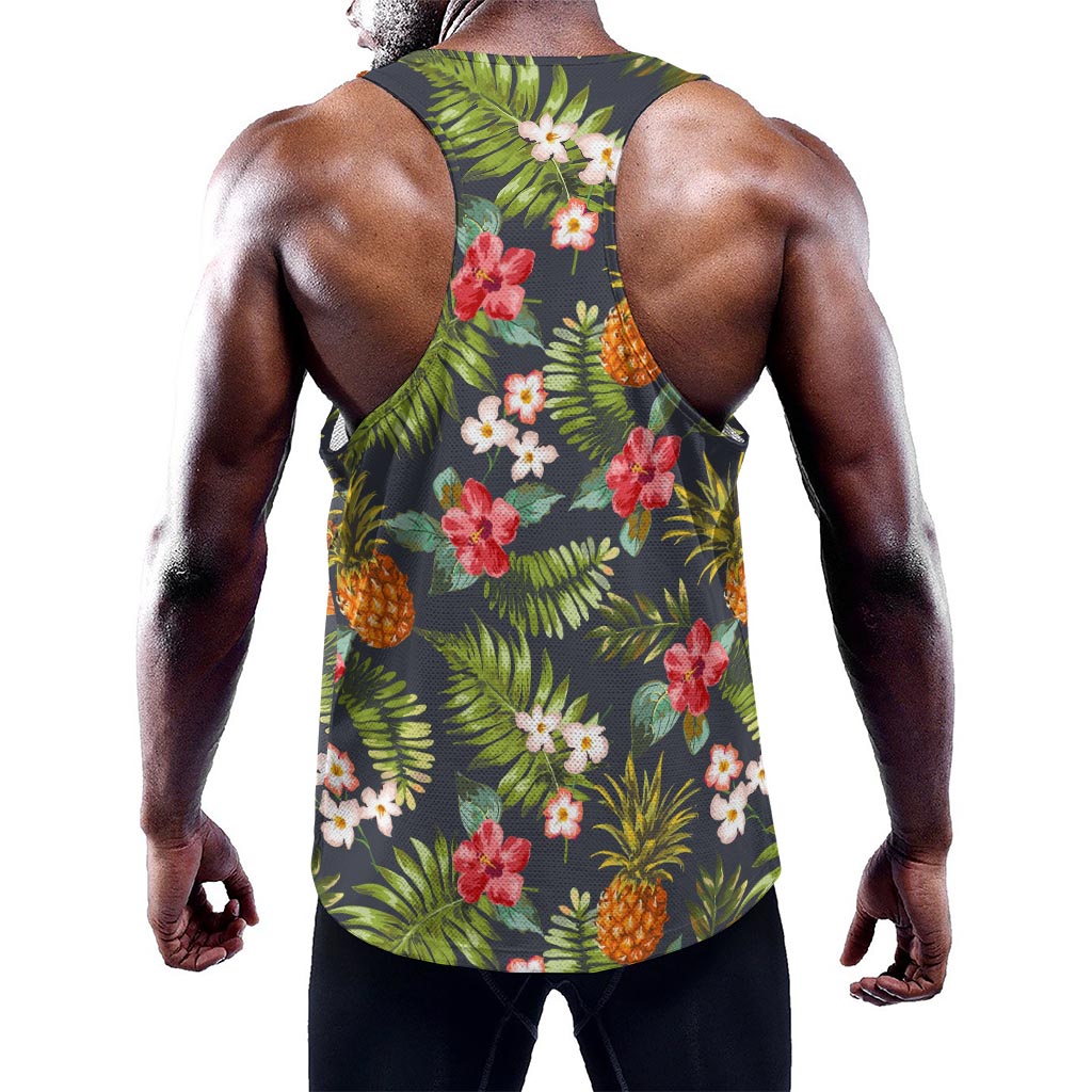Tropical Hawaii Pineapple Pattern Print Training Tank Top