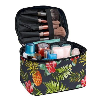 Tropical Hawaii Pineapple Pattern Print Travel Makeup Bag