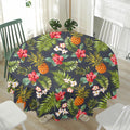 Tropical Hawaii Pineapple Pattern Print Waterproof Round Tablecloth