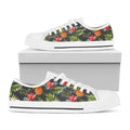 Tropical Hawaii Pineapple Pattern Print White Low Top Sneakers
