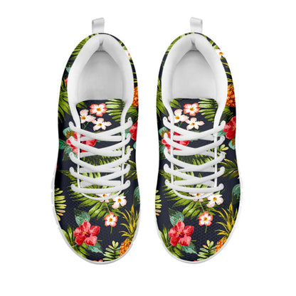 Tropical Hawaii Pineapple Pattern Print White Running Shoes