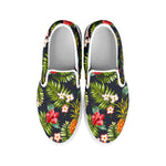 Tropical Hawaii Pineapple Pattern Print White Slip On Sneakers