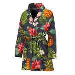 Tropical Hawaii Pineapple Pattern Print Women's Bathrobe