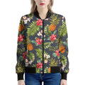 Tropical Hawaii Pineapple Pattern Print Women's Bomber Jacket