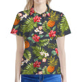 Tropical Hawaii Pineapple Pattern Print Women's Polo Shirt