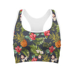 Tropical Hawaii Pineapple Pattern Print Women's Sports Bra