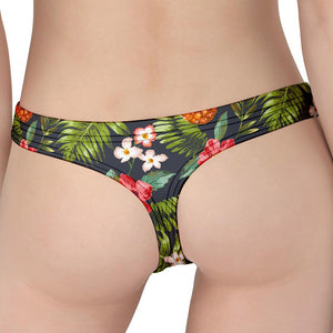 Tropical Hawaii Pineapple Pattern Print Women's Thong