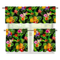Tropical Hawaiian Fruits Pattern Print 3 Piece Kitchen Curtains