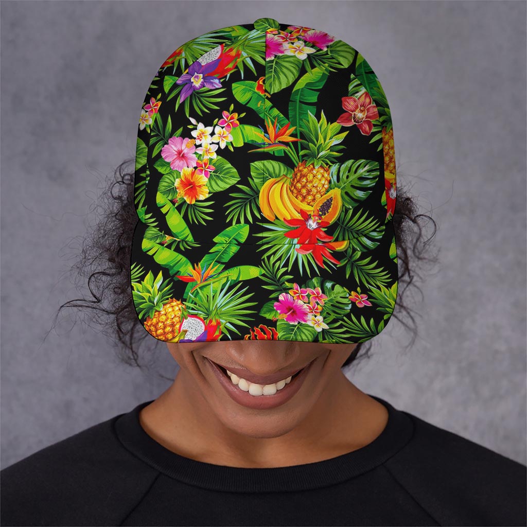 Tropical Hawaiian Fruits Pattern Print Baseball Cap