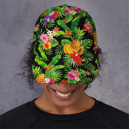 Tropical Hawaiian Fruits Pattern Print Baseball Cap