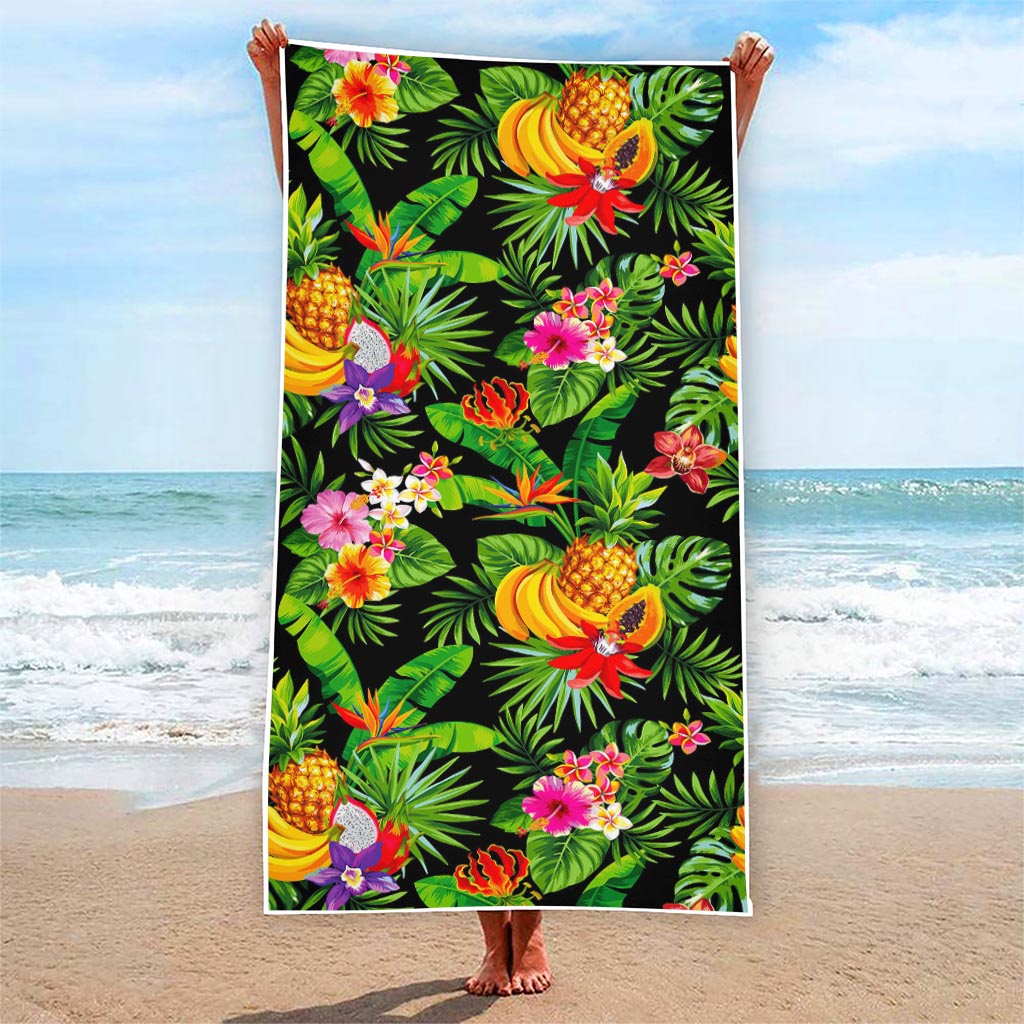 Tropical Hawaiian Fruits Pattern Print Beach Towel