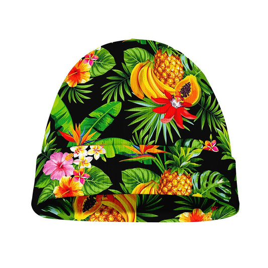 Tropical Hawaiian Fruits Pattern Print Beanie