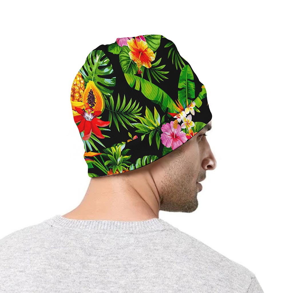 Tropical Hawaiian Fruits Pattern Print Beanie