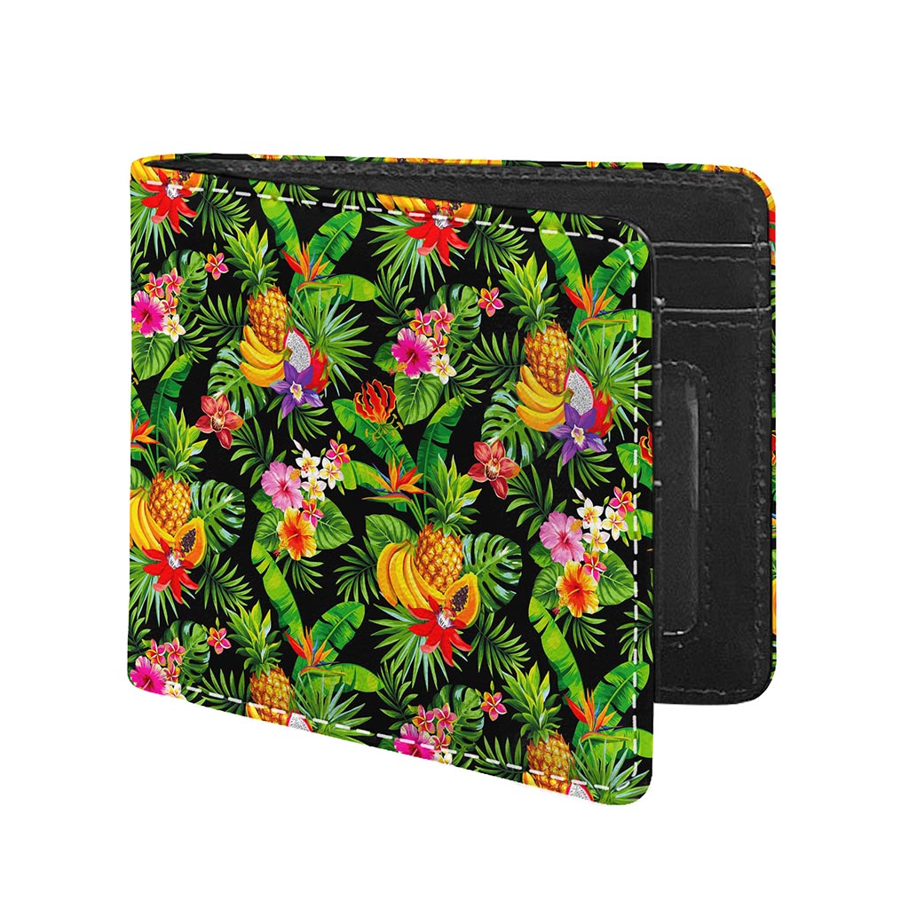 Tropical Hawaiian Fruits Pattern Print Bifold Wallet