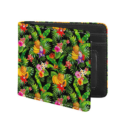 Tropical Hawaiian Fruits Pattern Print Bifold Wallet