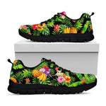 Tropical Hawaiian Fruits Pattern Print Black Running Shoes