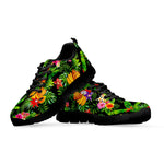 Tropical Hawaiian Fruits Pattern Print Black Running Shoes