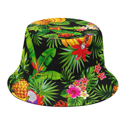 Tropical Hawaiian Fruits Pattern Print Bucket Hat