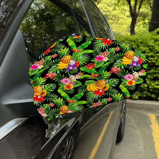 Tropical Hawaiian Fruits Pattern Print Car Side Mirror Covers
