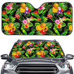 Tropical Hawaiian Fruits Pattern Print Car Windshield Sun Shade