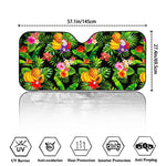 Tropical Hawaiian Fruits Pattern Print Car Windshield Sun Shade