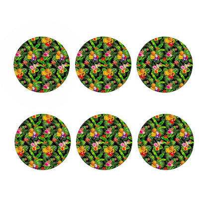 Tropical Hawaiian Fruits Pattern Print Coaster Set