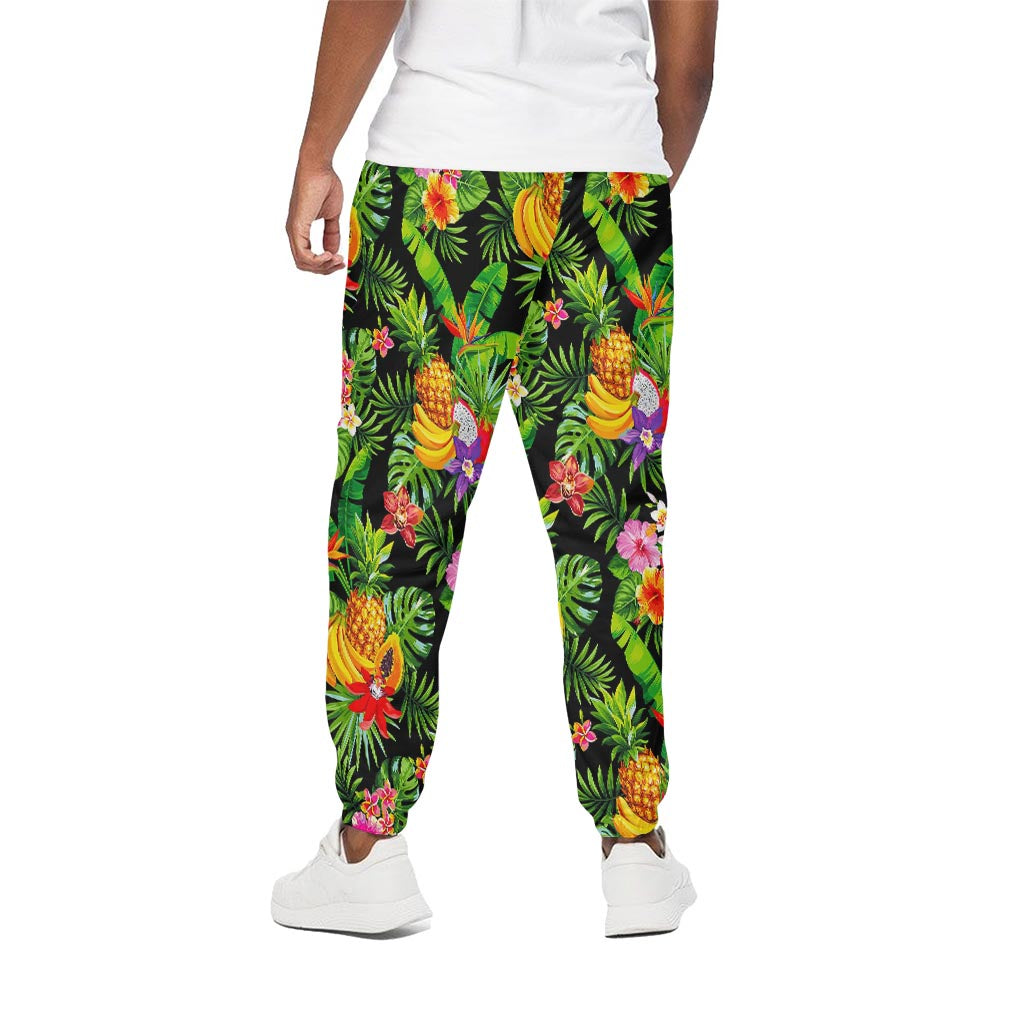 Tropical Hawaiian Fruits Pattern Print Cotton Pants