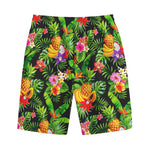 Tropical Hawaiian Fruits Pattern Print Cotton Shorts