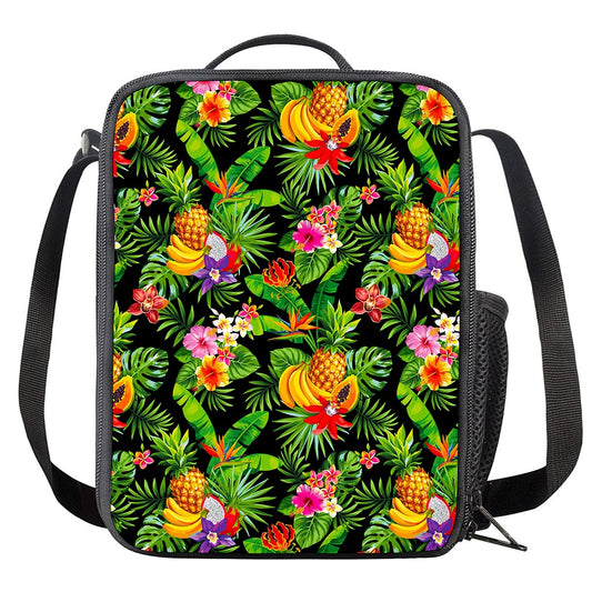 Tropical Hawaiian Fruits Pattern Print Crossbody Lunch Bag