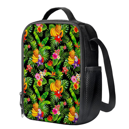 Tropical Hawaiian Fruits Pattern Print Crossbody Lunch Bag