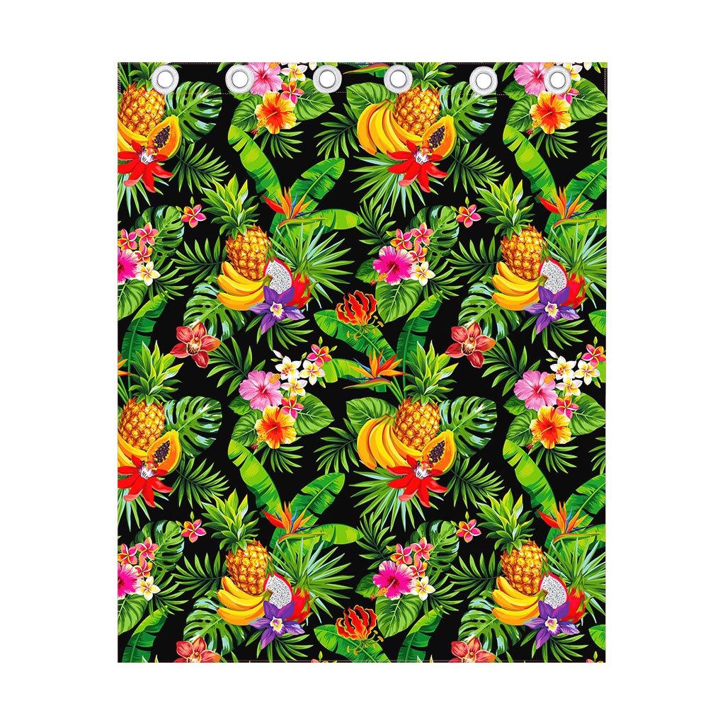 Tropical Hawaiian Fruits Pattern Print Curtain