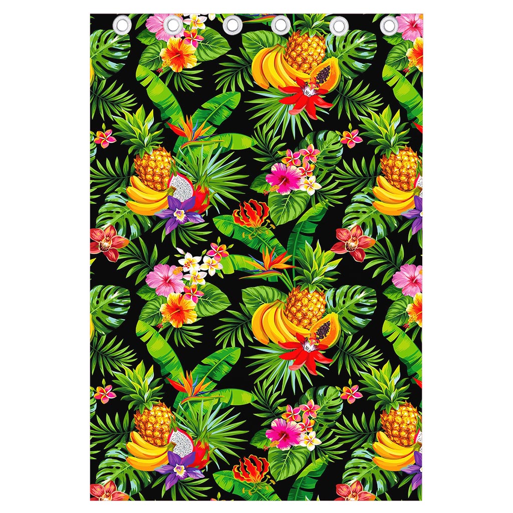 Tropical Hawaiian Fruits Pattern Print Curtain