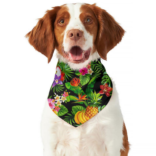 Tropical Hawaiian Fruits Pattern Print Dog Bandana