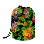 Tropical Hawaiian Fruits Pattern Print Drawstring Makeup Bag