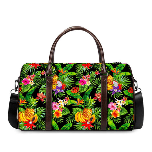 Tropical Hawaiian Fruits Pattern Print Duffle Bag