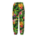 Tropical Hawaiian Fruits Pattern Print Fleece Lined Knit Pants