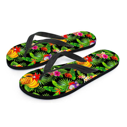 Tropical Hawaiian Fruits Pattern Print Flip Flops