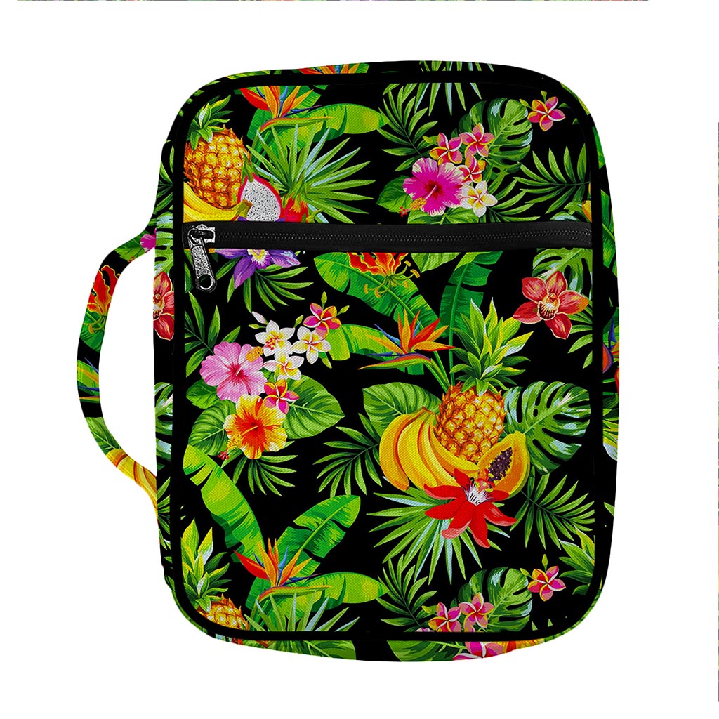 Tropical Hawaiian Fruits Pattern Print Front Pocket Bible Bag