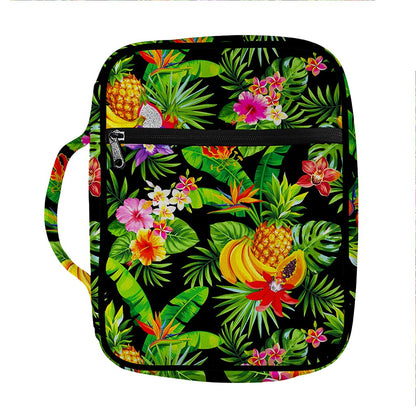 Tropical Hawaiian Fruits Pattern Print Front Pocket Bible Bag