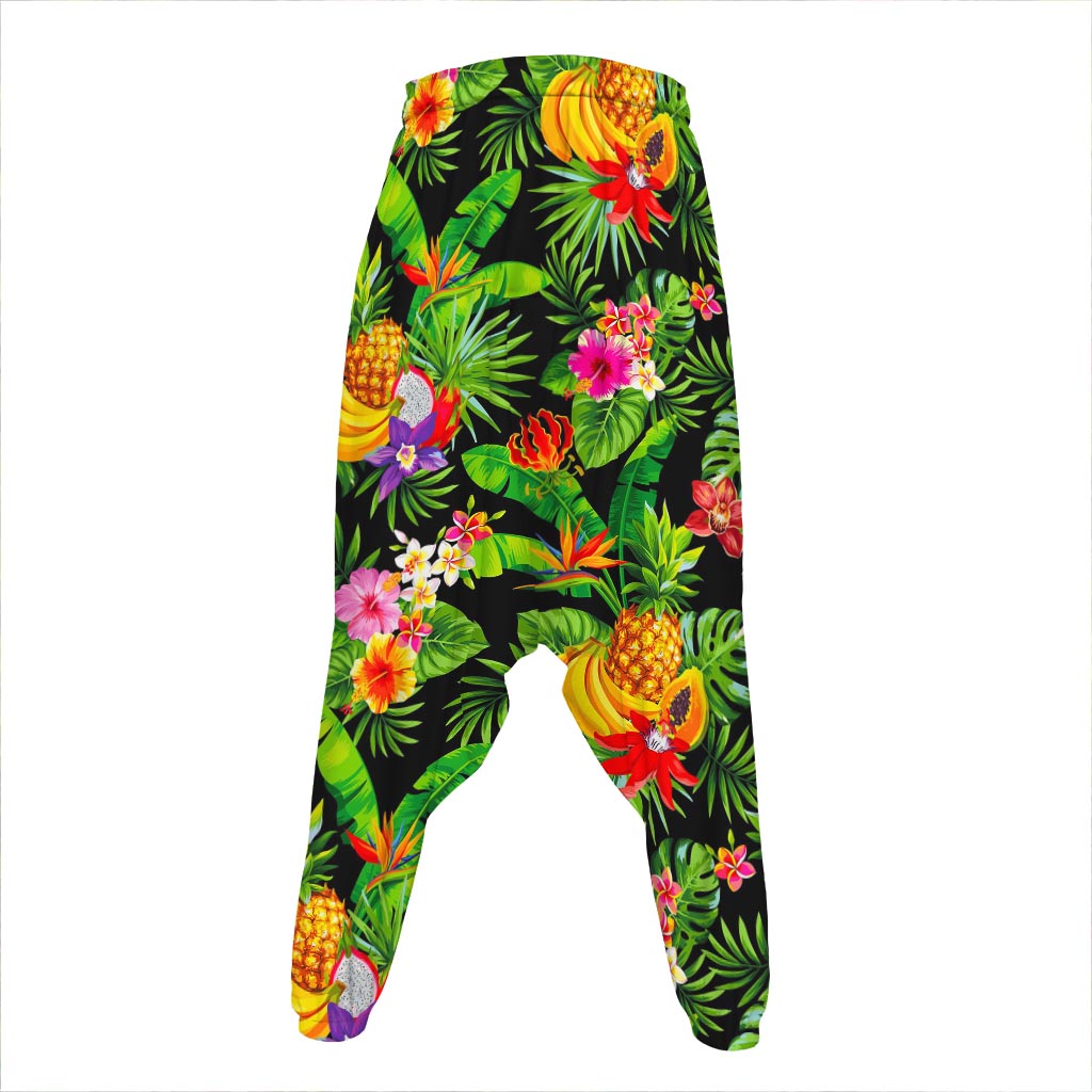 Tropical Hawaiian Fruits Pattern Print Hammer Pants