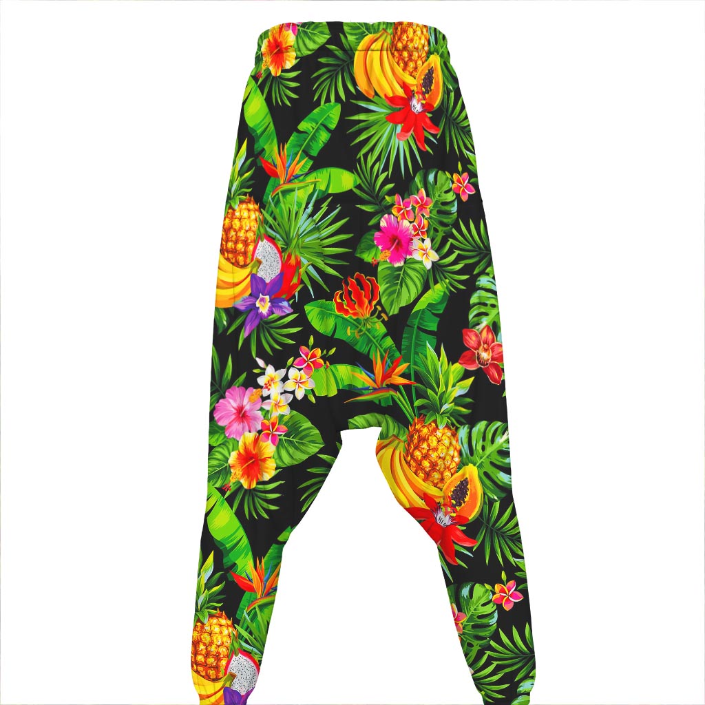 Tropical Hawaiian Fruits Pattern Print Hammer Pants