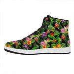 Tropical Hawaiian Fruits Pattern Print High Top Leather Sneakers