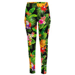Tropical Hawaiian Fruits Pattern Print High-Waisted Pocket Leggings