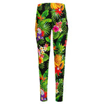 Tropical Hawaiian Fruits Pattern Print High-Waisted Pocket Leggings