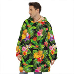 Tropical Hawaiian Fruits Pattern Print Hoodie Blanket