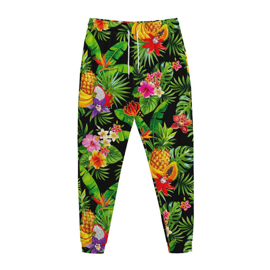 Tropical Hawaiian Fruits Pattern Print Jogger Pants
