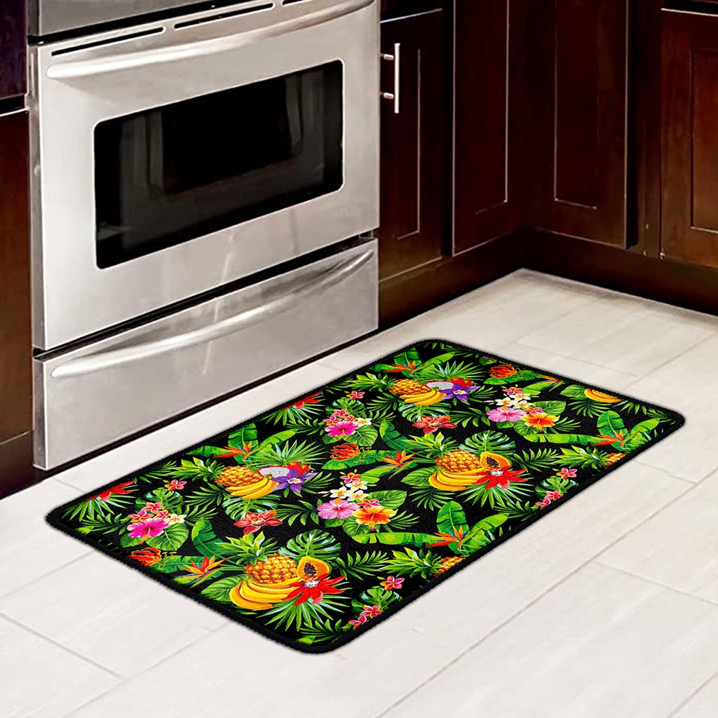 Tropical Hawaiian Fruits Pattern Print Kitchen Mat