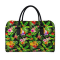 Tropical Hawaiian Fruits Pattern Print Leather Duffel Bag