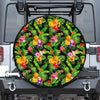 Tropical Hawaiian Fruits Pattern Print Leather Spare Tire Cover